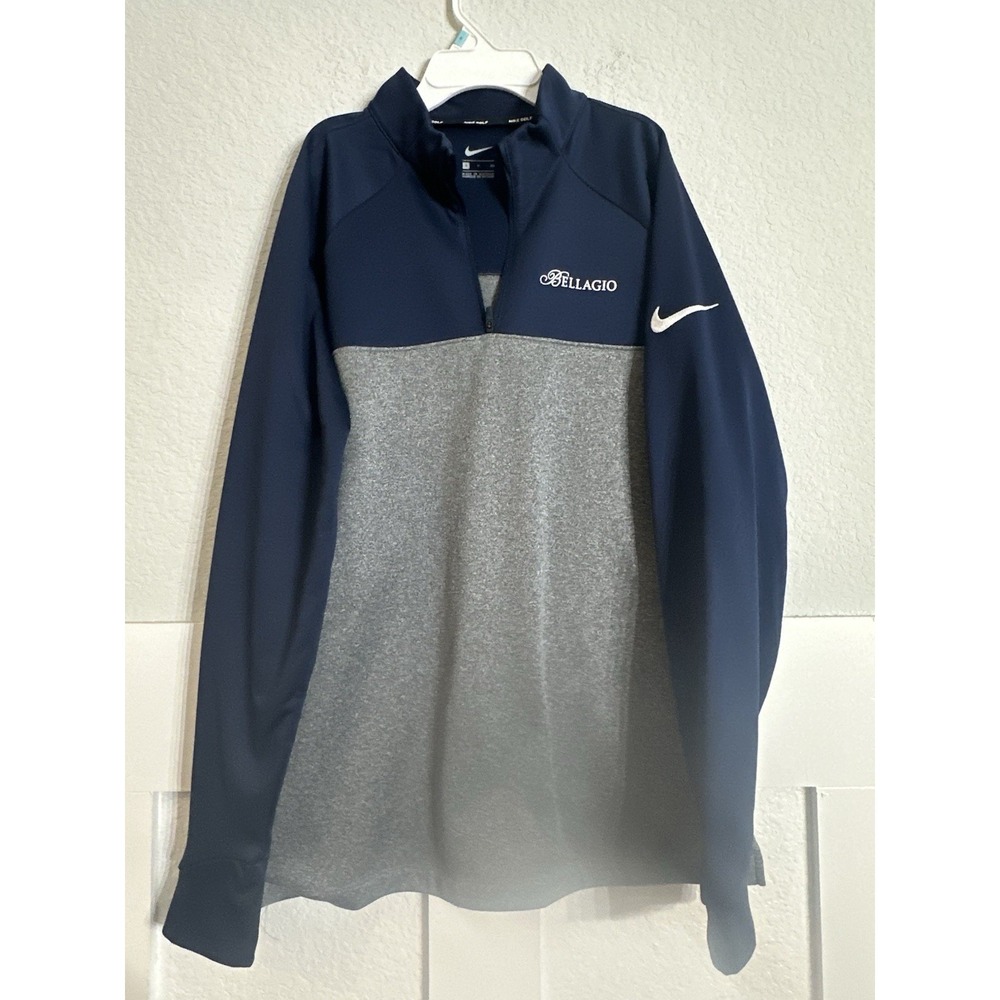 Nike Golf Tour 1/4 Zip Mens‎ Small Blue Gray Bellagio Pullover Sweater Dri-Fit